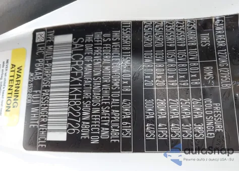 2019 Land Rover Discovery Sport Hse/Landmark Edition из США, поврежденный, VIN SALCR2FX1KH822726